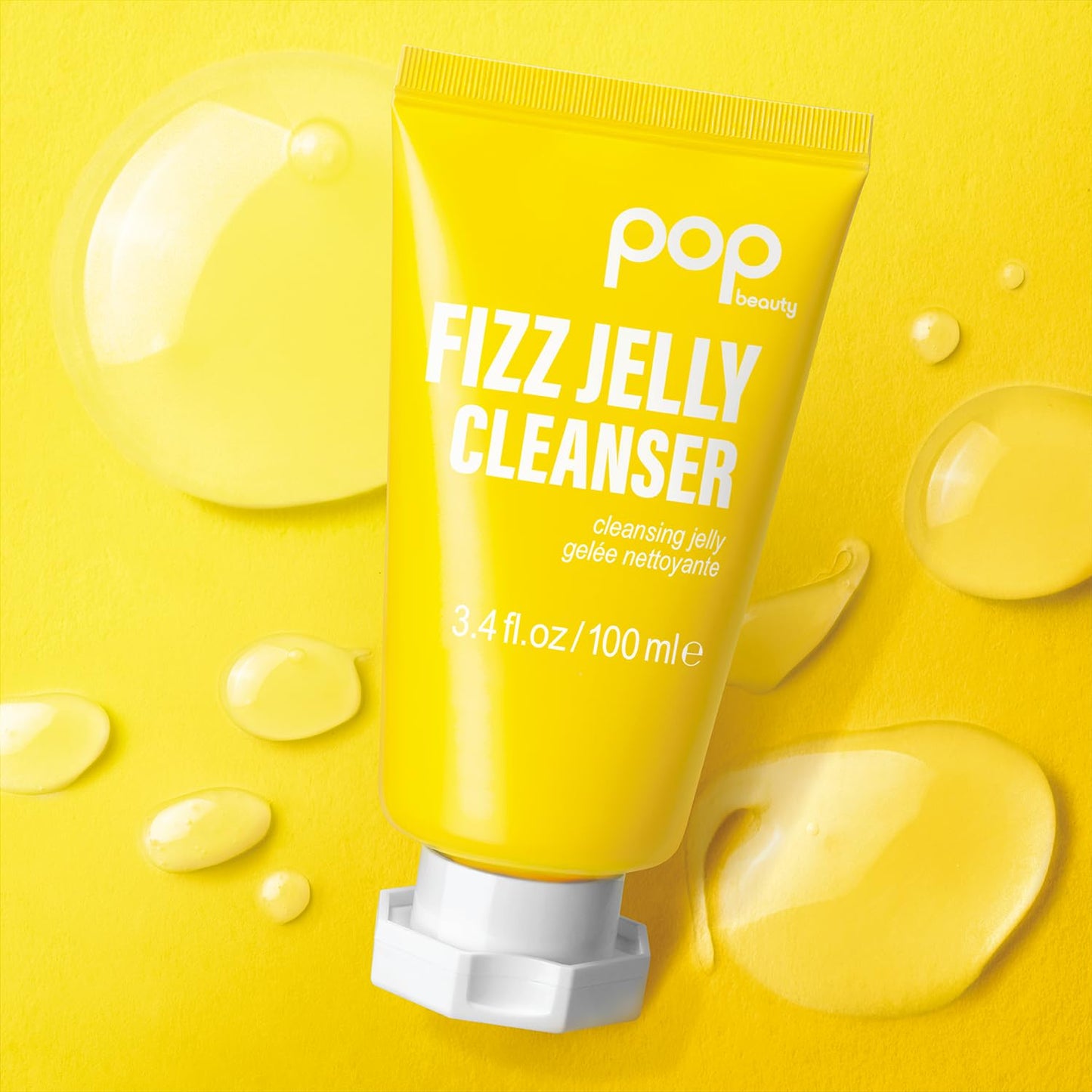 POP Beauty FIZZ JELLY CLEANSER – Gel de gel con textura, limpia e ilumina la piel, elimina los residuos de maquillaje | 3.4 onzas líquidas