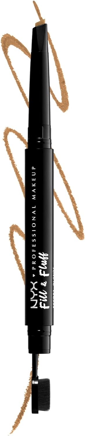 NYX Professional Makeup, Fill & Fluff Lápiz para Cejas con brocha Tono Blonde