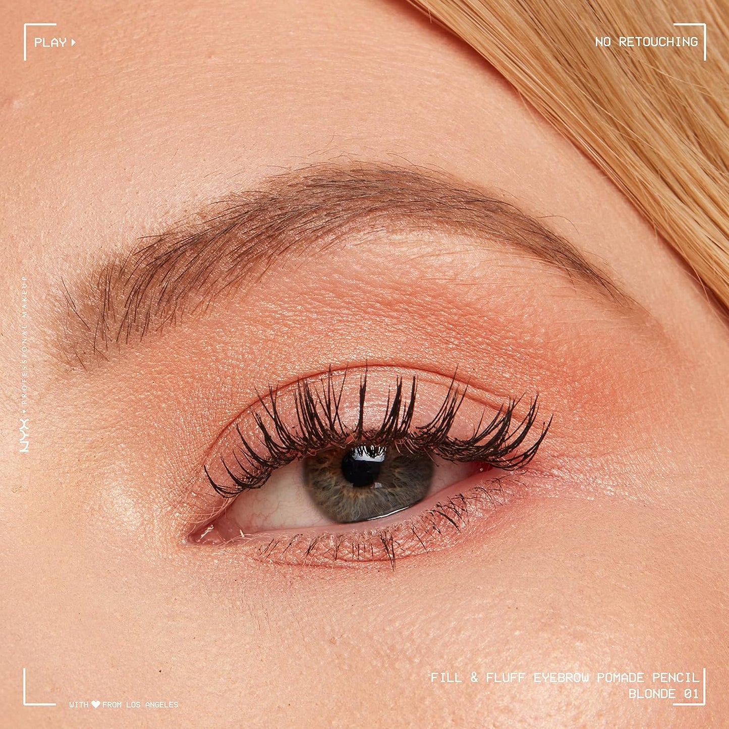 NYX Professional Makeup, Fill & Fluff Lápiz para Cejas con brocha Tono Blonde