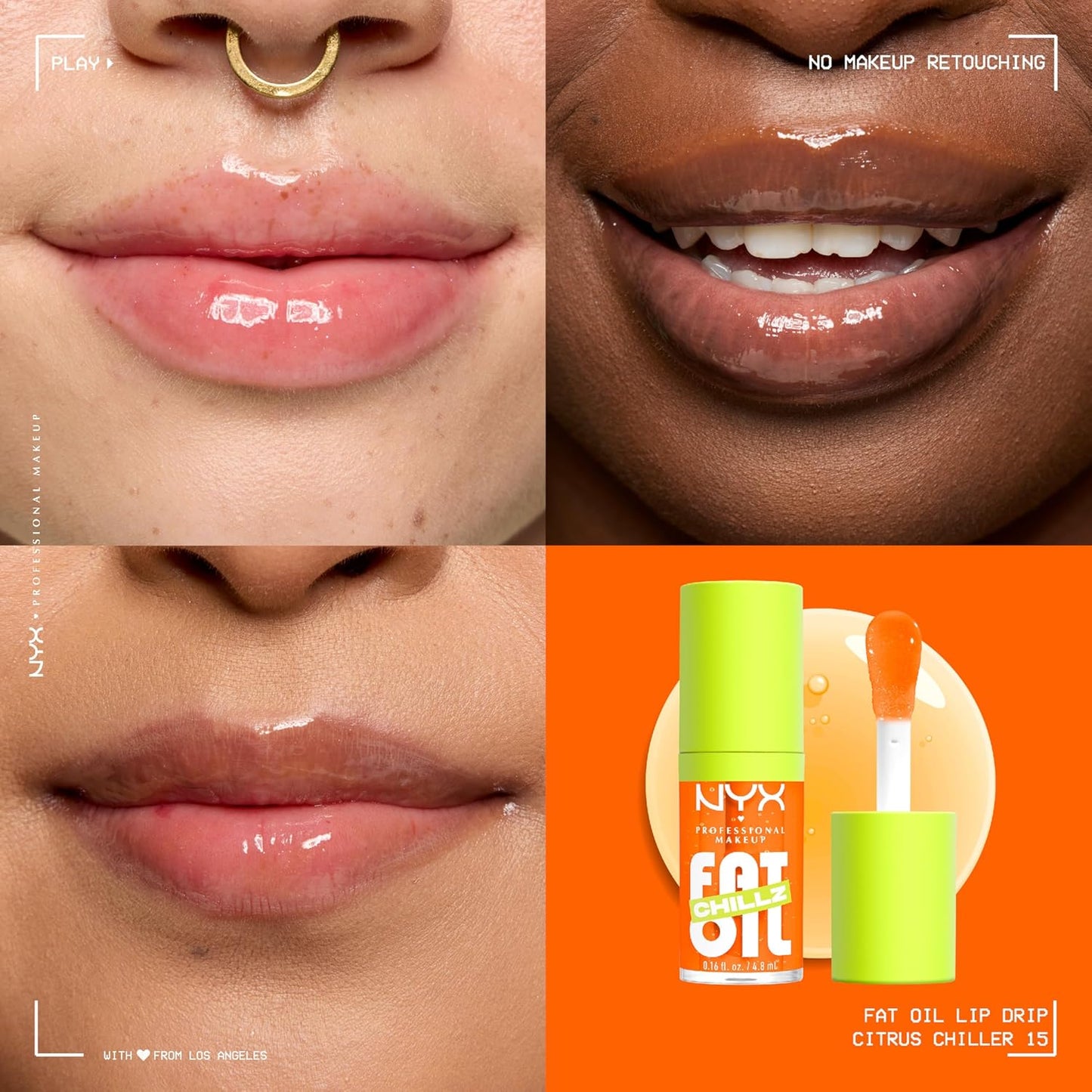 Nyx Professional Makeup Fat Oil Chillz. Gloss Brillo labial hidratante con efecto jugoso