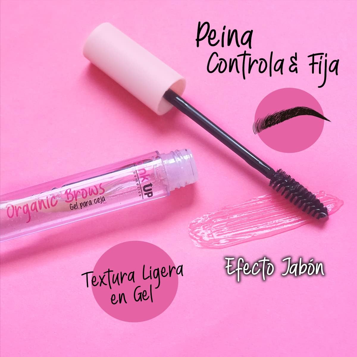 pink UP cosmetics Organic Brows Gel para ceja