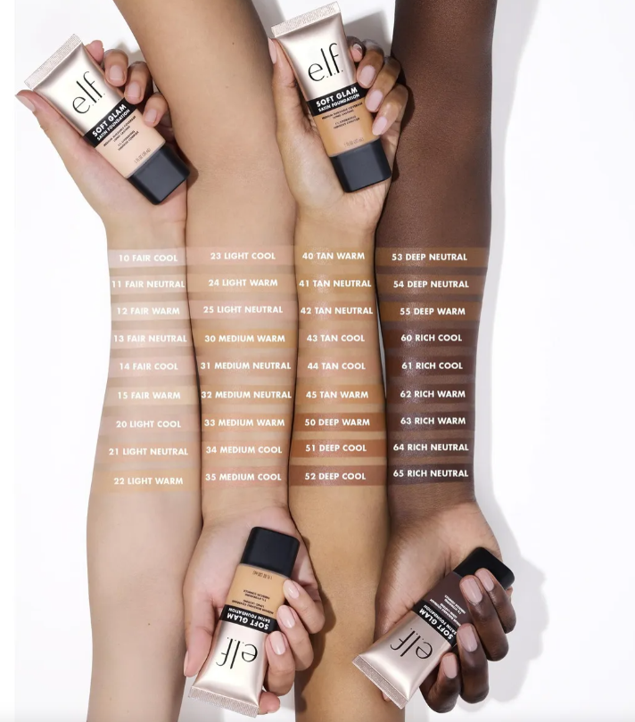 Foundation E.l.f. Soft Glam, cobertura media, 23, luz fría