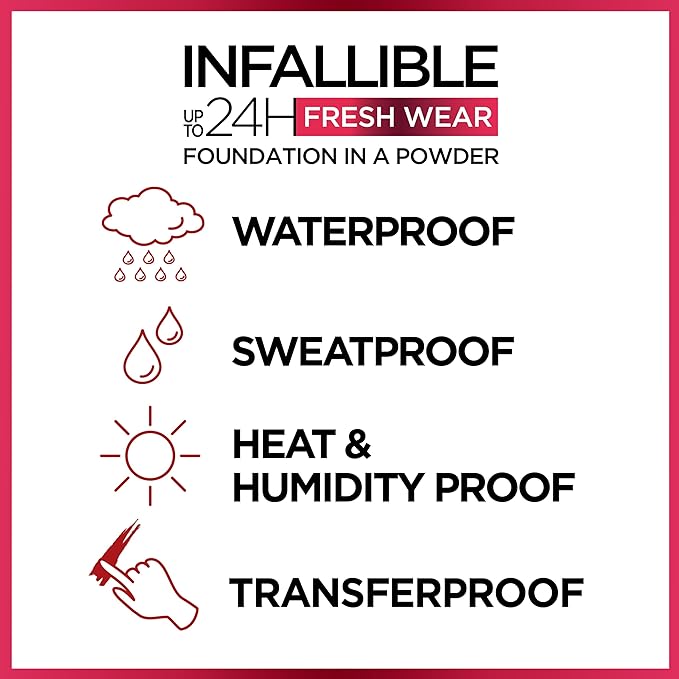 L'Oréal Paris Base en Polvo Infallible Fresh Wear 24H Tono 390 Ebony