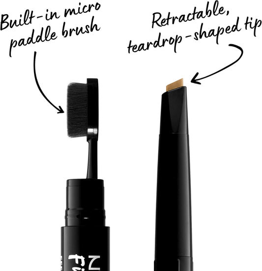 NYX Professional Makeup, Fill & Fluff Lápiz para Cejas con brocha Tono Blonde