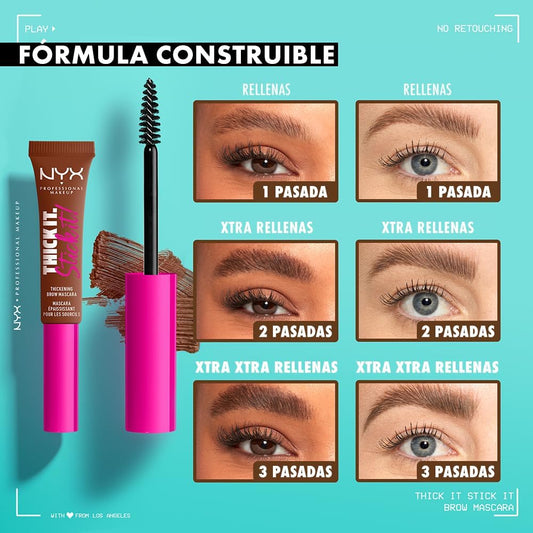 NYX Professional Makeup Thick It Stick It! Gel de cejas con color Tono: Cool Ash Brown