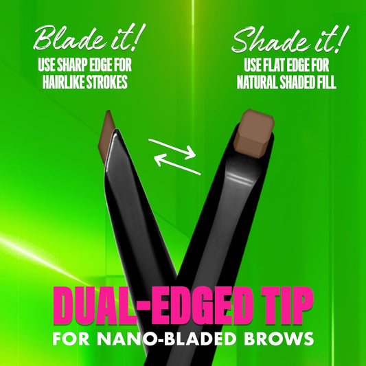 NYX Professional Makeup Blade Shade Brow Pencil Tono Auburn Lápiz de ceja de dos puntas resistente a desvanecimientos y transferencias dura hasta 16H