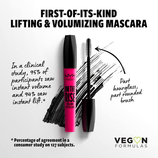 Nyx Professional Makeup, On The Rise Mascara de pestanas voluminizadora Tono negro