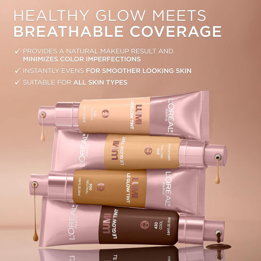 L'Oreal Paris Lumi Le Glow Skin Tint Base tipo suero tintado ligero a base de agua